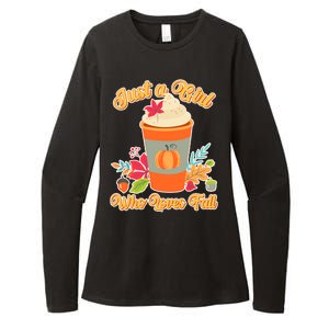 Cute Just A Girl Who Loves Fall Womens CVC Long Sleeve Shirt