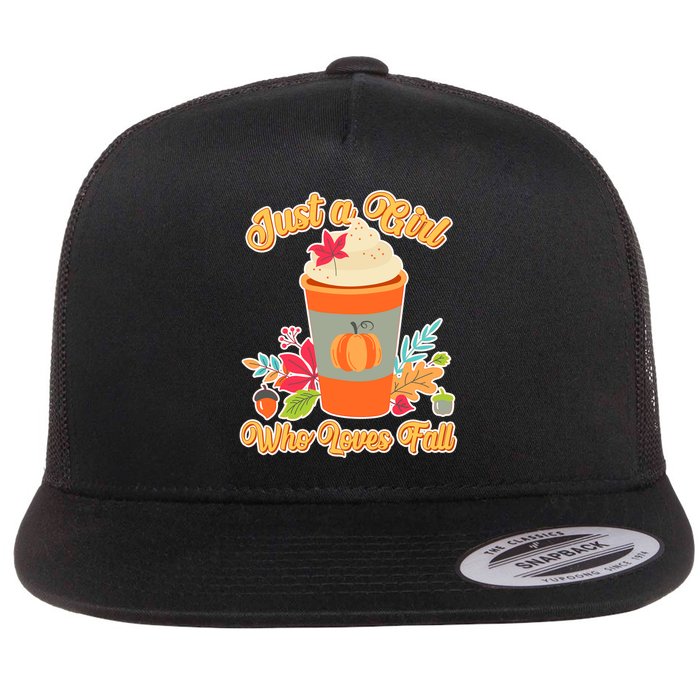 Cute Just A Girl Who Loves Fall Flat Bill Trucker Hat