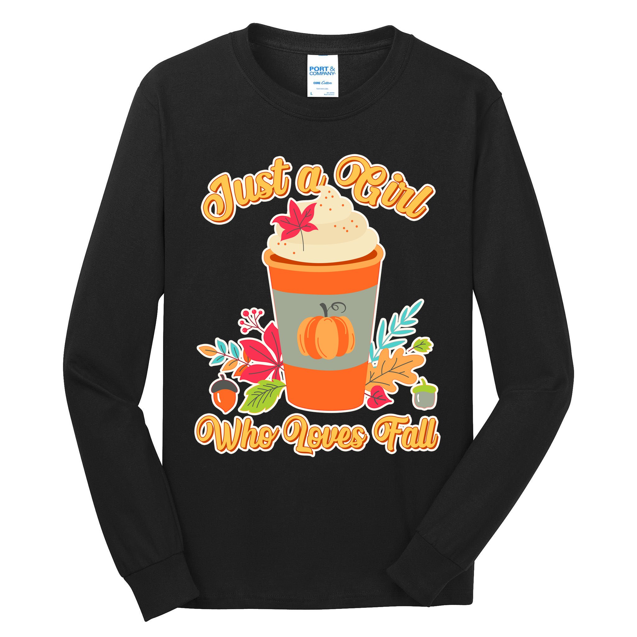 Cute Just A Girl Who Loves Fall Tall Long Sleeve T-Shirt