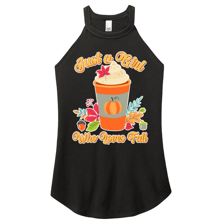 Cute Just A Girl Who Loves Fall Women's Perfect Tri Rocker Tank