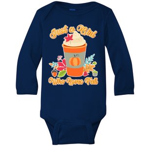 Cute Just A Girl Who Loves Fall Baby Long Sleeve Bodysuit