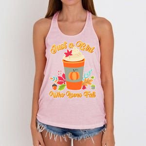 Cute Just A Girl Who Loves Fall Women's Knotted Racerback Tank