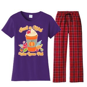 Cute Just A Girl Who Loves Fall Women's Flannel Pajama Set