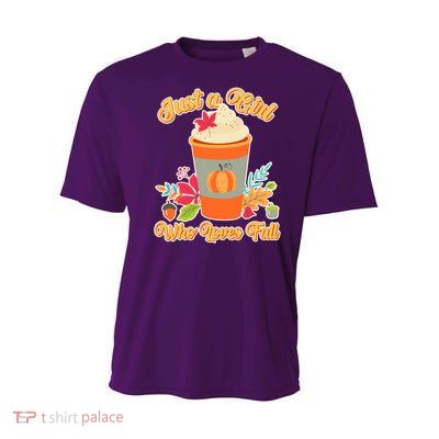 Cute Just A Girl Who Loves Fall Youth Performance Sprint T-Shirt