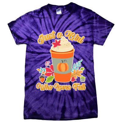 Cute Just A Girl Who Loves Fall Tie-Dye T-Shirt