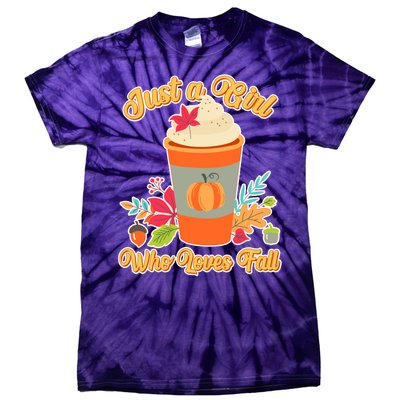 Cute Just A Girl Who Loves Fall Tie-Dye T-Shirt