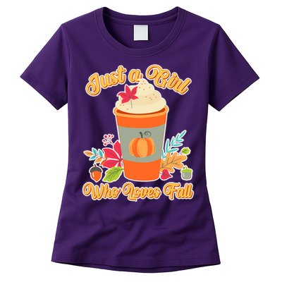 Cute Just A Girl Who Loves Fall Womens T-Shirt