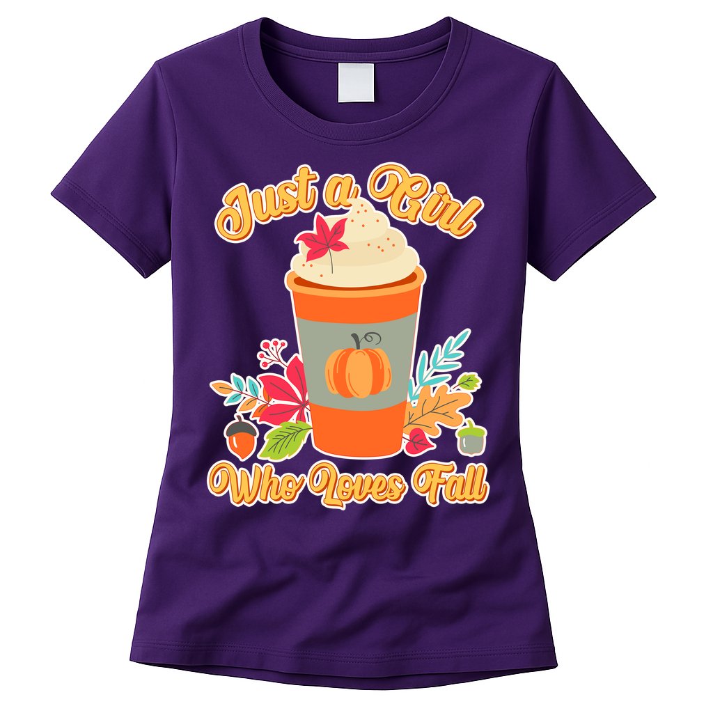 Cute Just A Girl Who Loves Fall Womens T-Shirt