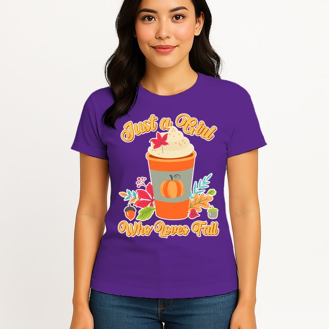 Cute Just A Girl Who Loves Fall Womens T-Shirt