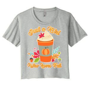 Cute Just A Girl Who Loves Fall Women's Crop Top Tee