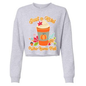 Cute Just A Girl Who Loves Fall Cropped Pullover Crew