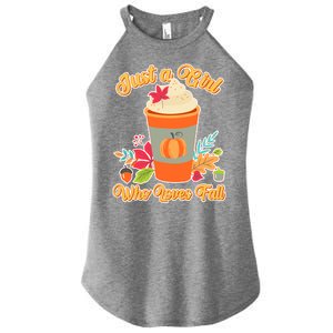 Cute Just A Girl Who Loves Fall Women's Perfect Tri Rocker Tank