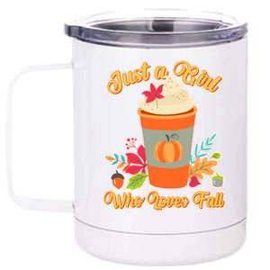 Cute Just A Girl Who Loves Fall 12 oz Stainless Steel Tumbler Cup