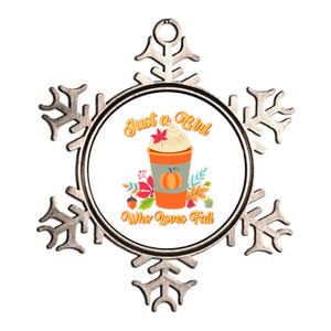 Cute Just A Girl Who Loves Fall Metallic Star Ornament