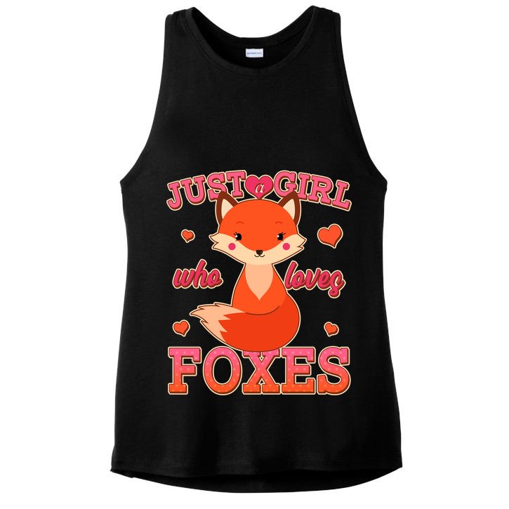Cute Just A Girl Who Loves Foxes Ladies PosiCharge Tri-Blend Wicking Tank