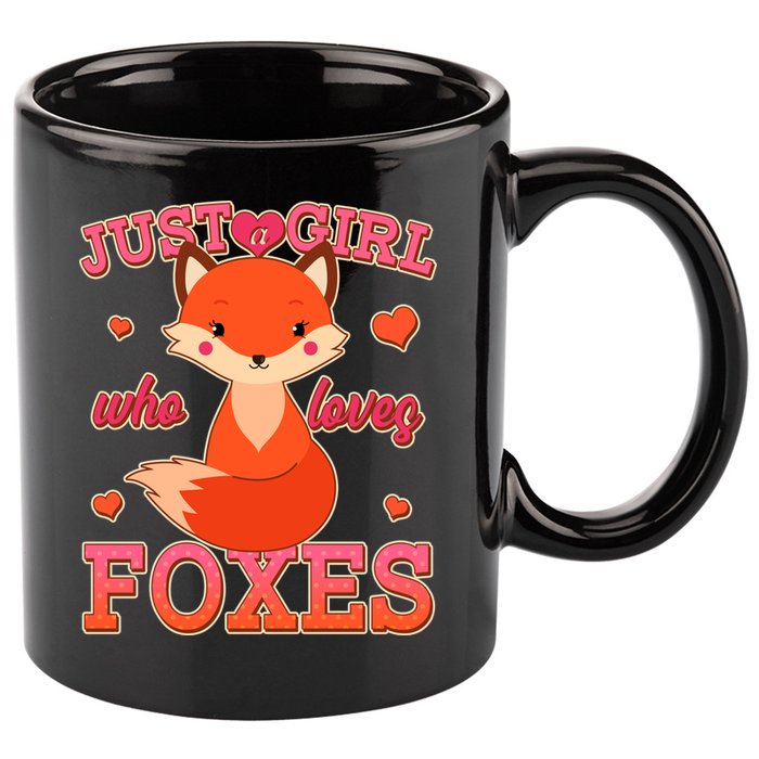 Cute Just A Girl Who Loves Foxes 11oz C Handle Ceramic Mug