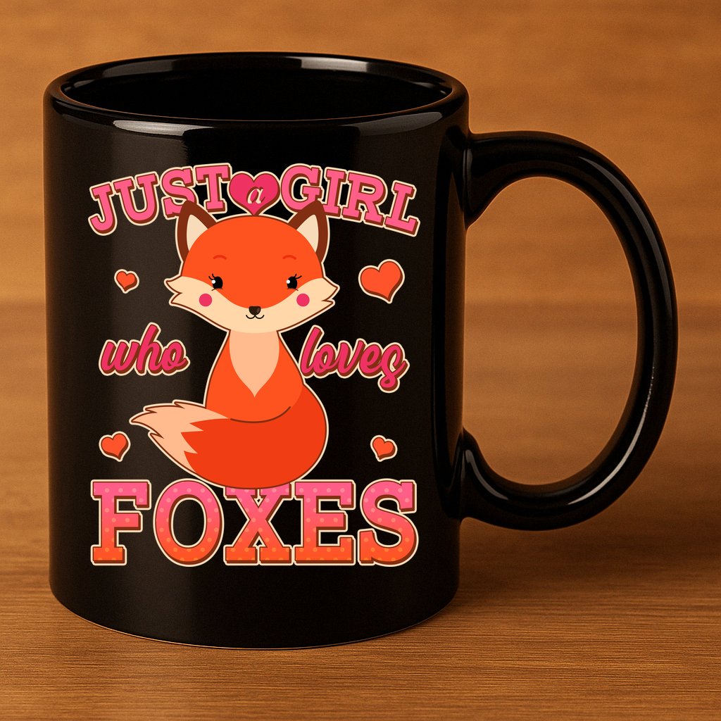 Cute Just A Girl Who Loves Foxes 11oz C Handle Ceramic Mug