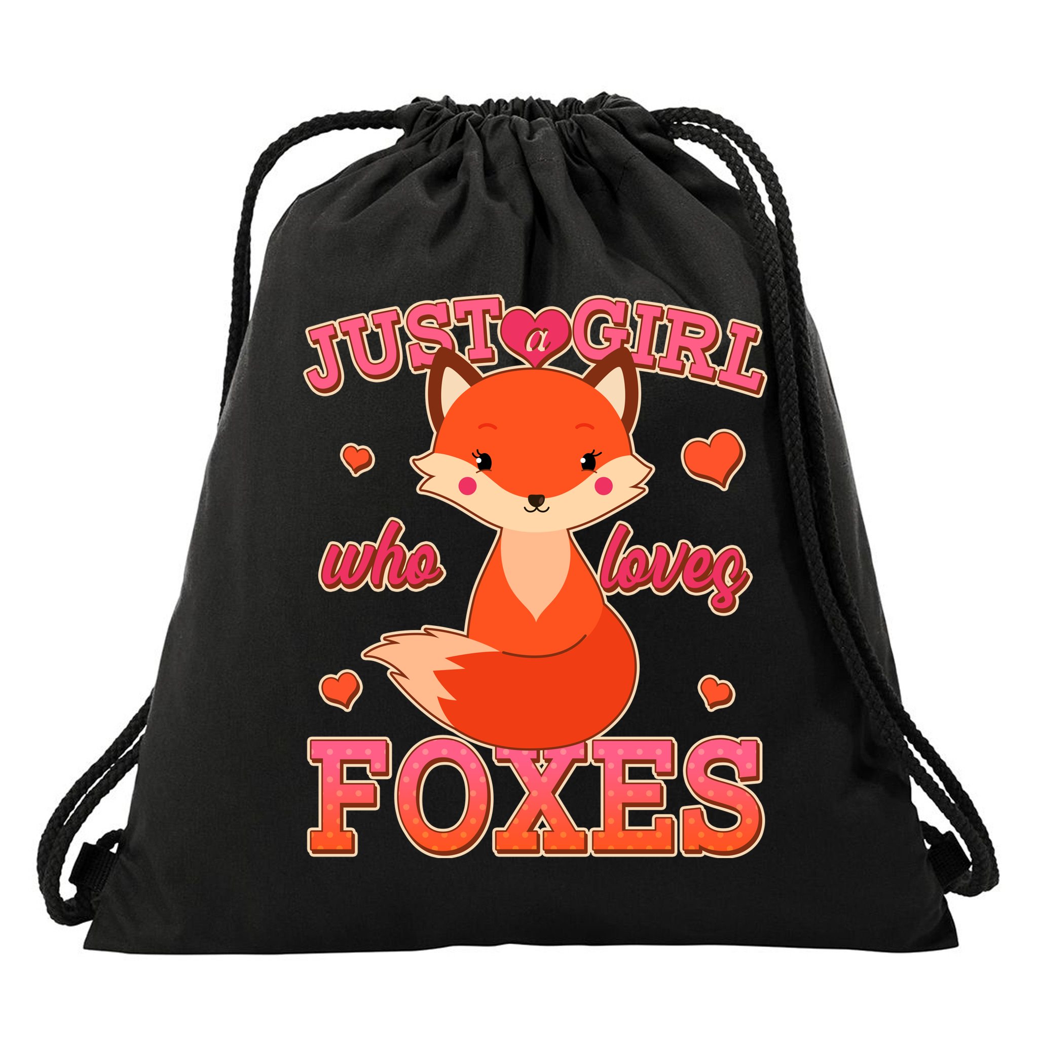 Cute Just A Girl Who Loves Foxes Drawstring Bag