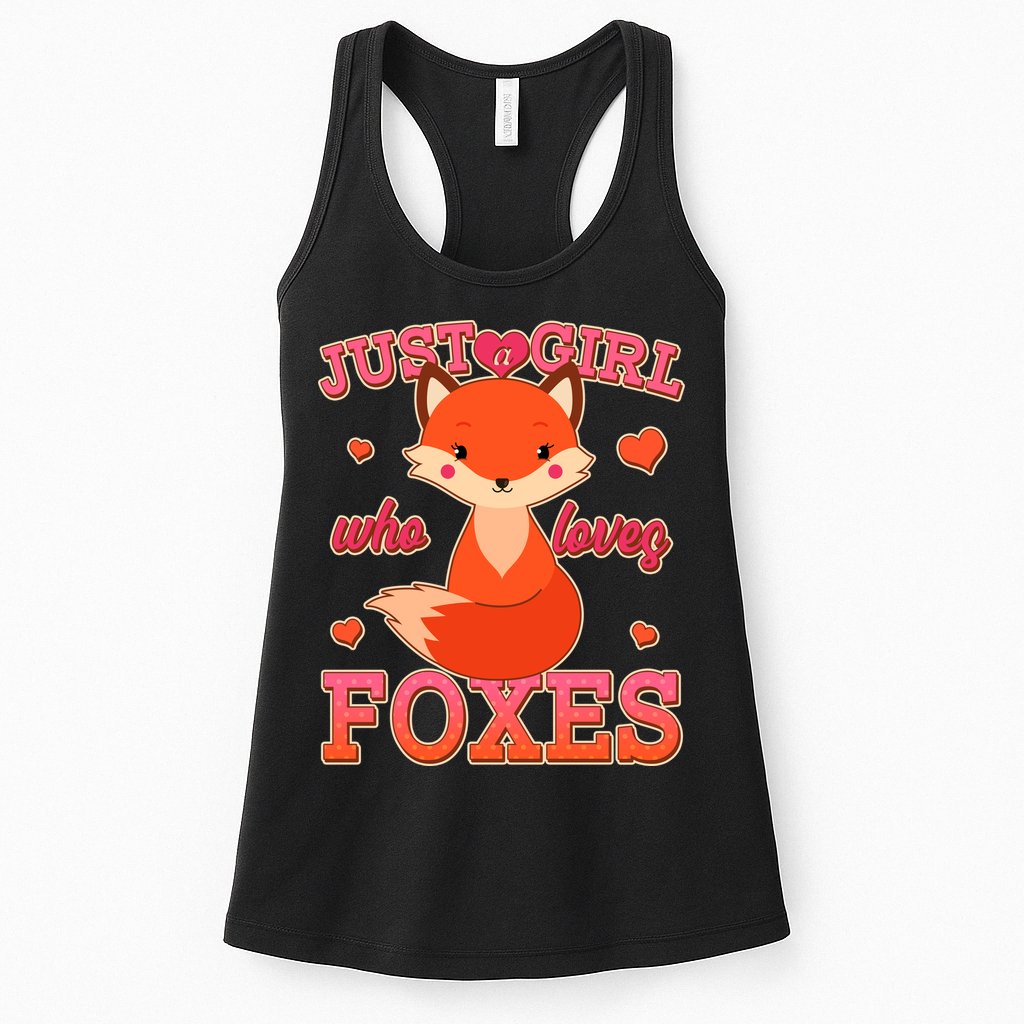 Cute Just A Girl Who Loves Foxes Womens Tank Top