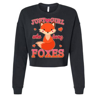 Cute Just A Girl Who Loves Foxes Cropped Pullover Crew