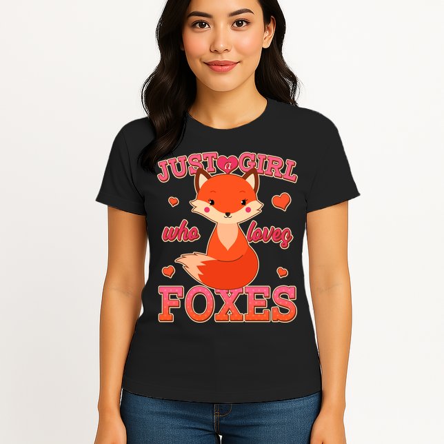 Cute Just A Girl Who Loves Foxes Womens T-Shirt