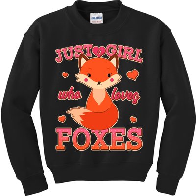 Cute Just A Girl Who Loves Foxes Kids Sweatshirt