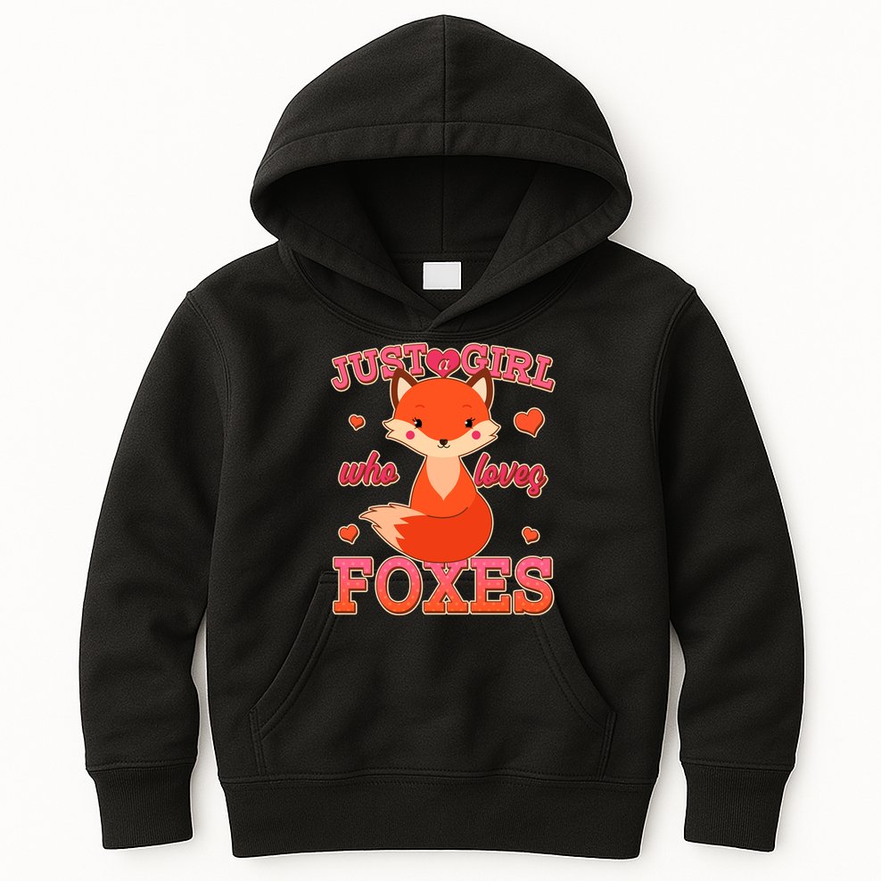 Cute Just A Girl Who Loves Foxes Kids Hoodie
