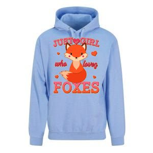 Cute Just A Girl Who Loves Foxes Unisex Surf Hoodie