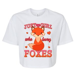 Cute Just A Girl Who Loves Foxes Bella+Canvas Jersey Crop Tee