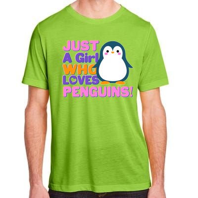 Cute Just A Girl Who Loves Penguins Adult ChromaSoft Performance T-Shirt