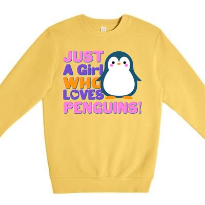 Cute Just A Girl Who Loves Penguins Premium Crewneck Sweatshirt