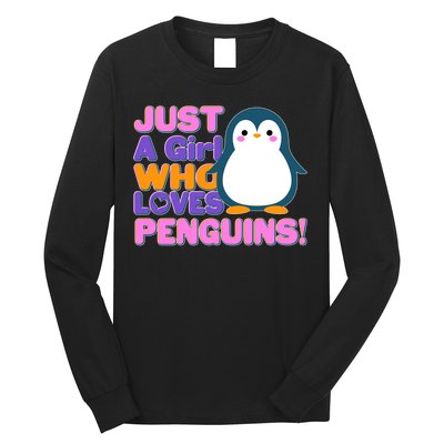 Cute Just A Girl Who Loves Penguins Long Sleeve Shirt