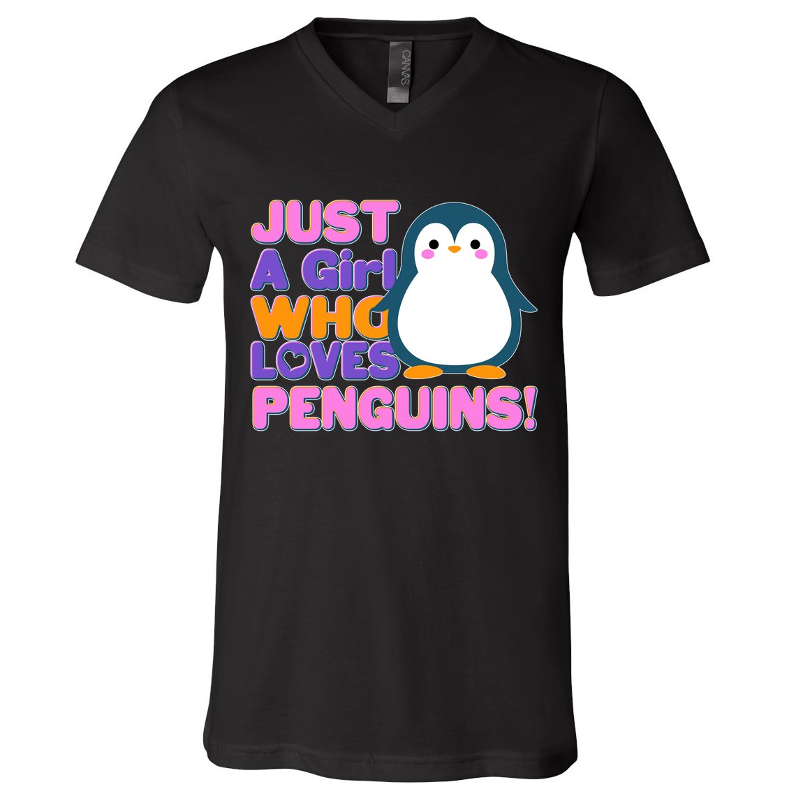 Cute Just A Girl Who Loves Penguins V-Neck T-Shirt