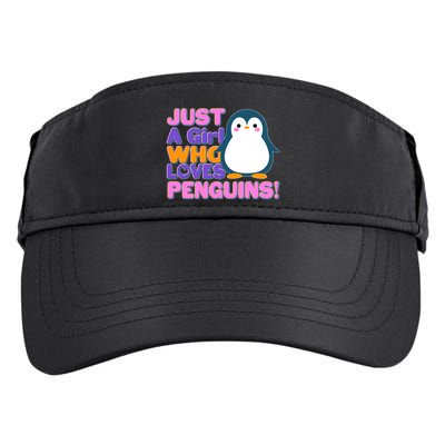 Cute Just A Girl Who Loves Penguins Adult Drive Performance Visor