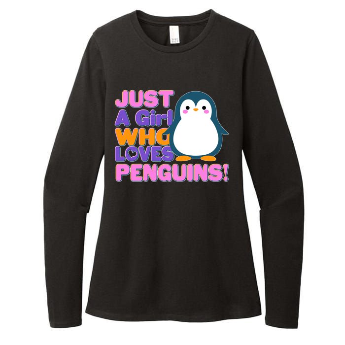 Cute Just A Girl Who Loves Penguins Womens CVC Long Sleeve Shirt