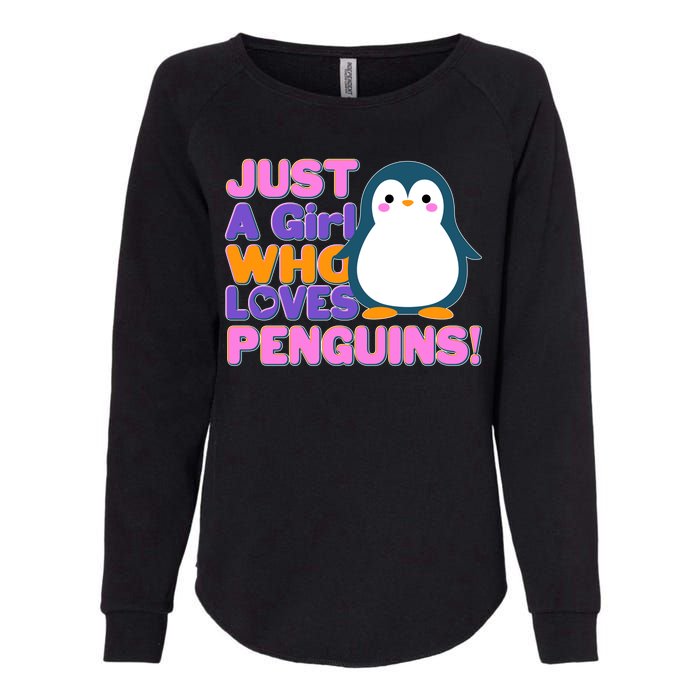 Cute Just A Girl Who Loves Penguins Womens California Wash Sweatshirt