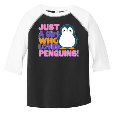 Cute Just A Girl Who Loves Penguins Toddler Fine Jersey T-Shirt