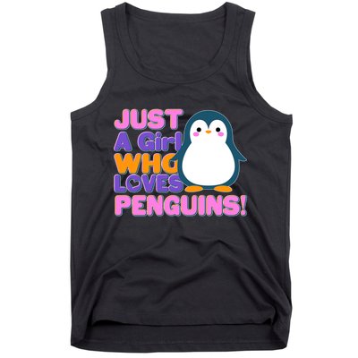 Cute Just A Girl Who Loves Penguins Tank Top