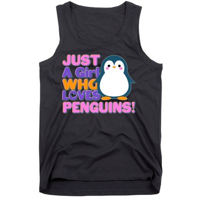 Cute Just A Girl Who Loves Penguins Tank Top