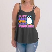 Cute Just A Girl Who Loves Penguins Women's Strappy Tank