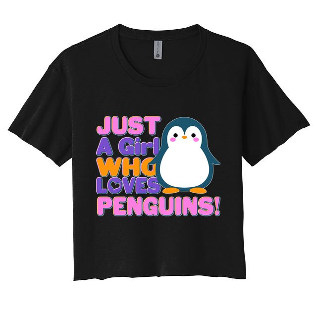 Cute Just A Girl Who Loves Penguins Crop Top