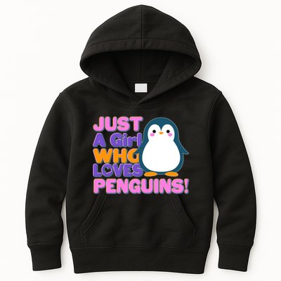 Cute Just A Girl Who Loves Penguins Kids Hoodie