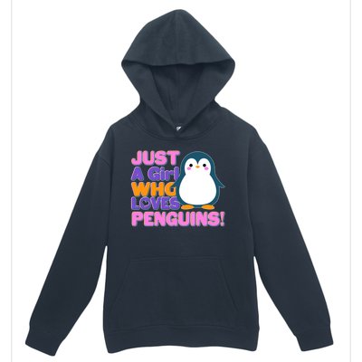 Cute Just A Girl Who Loves Penguins Urban Pullover Hoodie