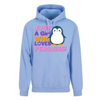 Cute Just A Girl Who Loves Penguins Unisex Surf Hoodie