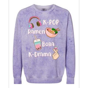 Cute K-Pop Raman Boba K-Drama Colorblast Crewneck Sweatshirt