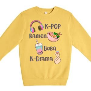 Cute K-Pop Raman Boba K-Drama Premium Crewneck Sweatshirt