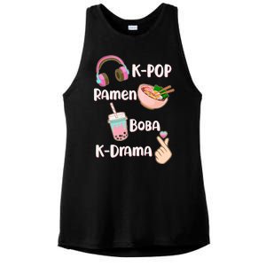 Cute K-Pop Raman Boba K-Drama Ladies PosiCharge Tri-Blend Wicking Tank