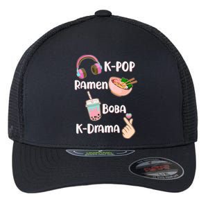 Cute K-Pop Raman Boba K-Drama Flexfit Unipanel Trucker Cap