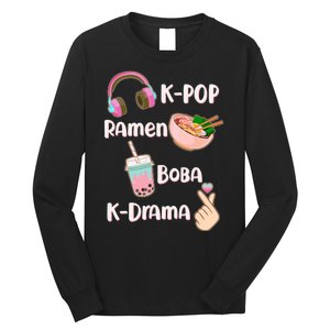 Cute K-Pop Raman Boba K-Drama Long Sleeve Shirt