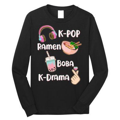 Cute K-Pop Raman Boba K-Drama Long Sleeve Shirt